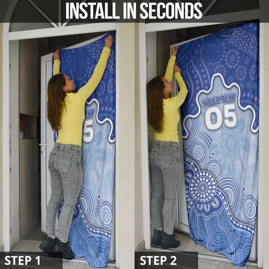 Custom Roos Football Door Cover Aboriginal Dot Art Pattern