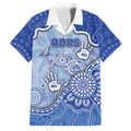 Custom Roos Football Family Matching Off Shoulder Maxi Dress and Hawaiian Shirt Aboriginal Dot Art Pattern
