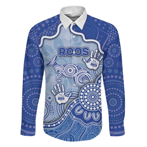 Custom Roos Football Family Matching Off Shoulder Short Dress and Hawaiian Shirt Aboriginal Dot Art Pattern