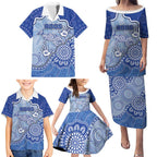 Custom Roos Football Family Matching Puletasi and Hawaiian Shirt Aboriginal Dot Art Pattern