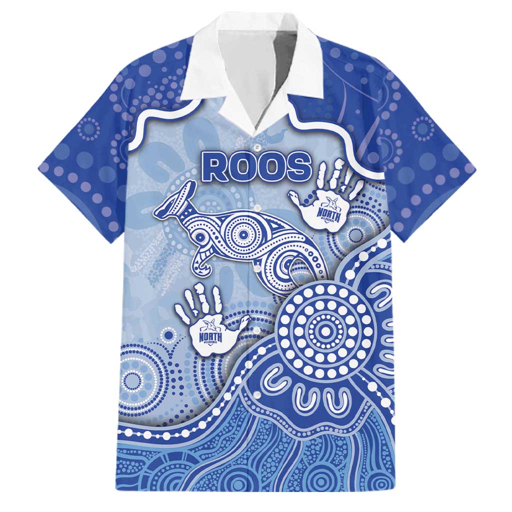 Custom Roos Football Family Matching Short Sleeve Bodycon Dress and Hawaiian Shirt Aboriginal Dot Art Pattern