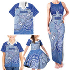 Custom Roos Football Family Matching Tank Maxi Dress and Hawaiian Shirt Aboriginal Dot Art Pattern
