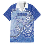 Custom Roos Football Hawaiian Shirt Aboriginal Dot Art Pattern