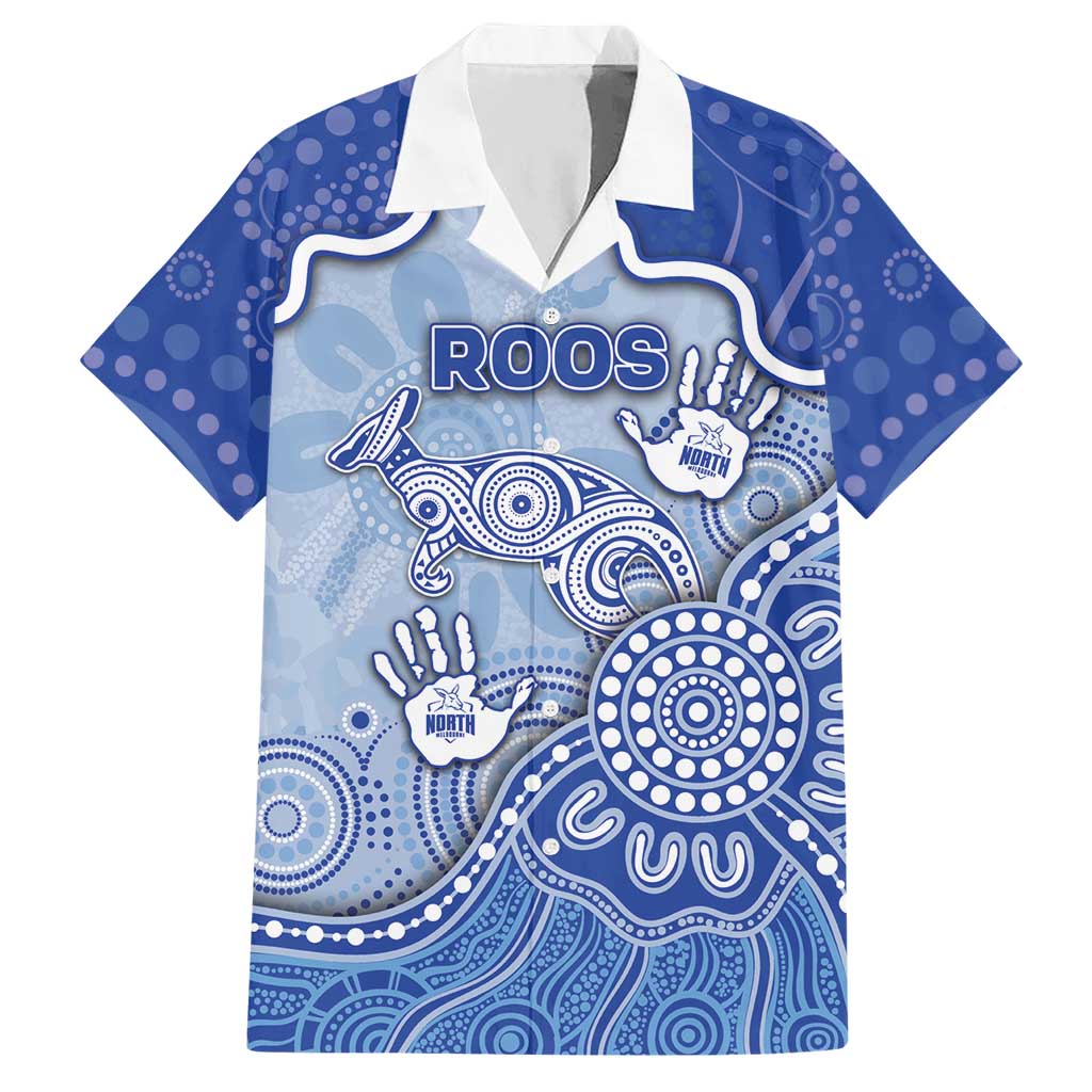 Custom Roos Football Hawaiian Shirt Aboriginal Dot Art Pattern
