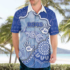 Custom Roos Football Hawaiian Shirt Aboriginal Dot Art Pattern