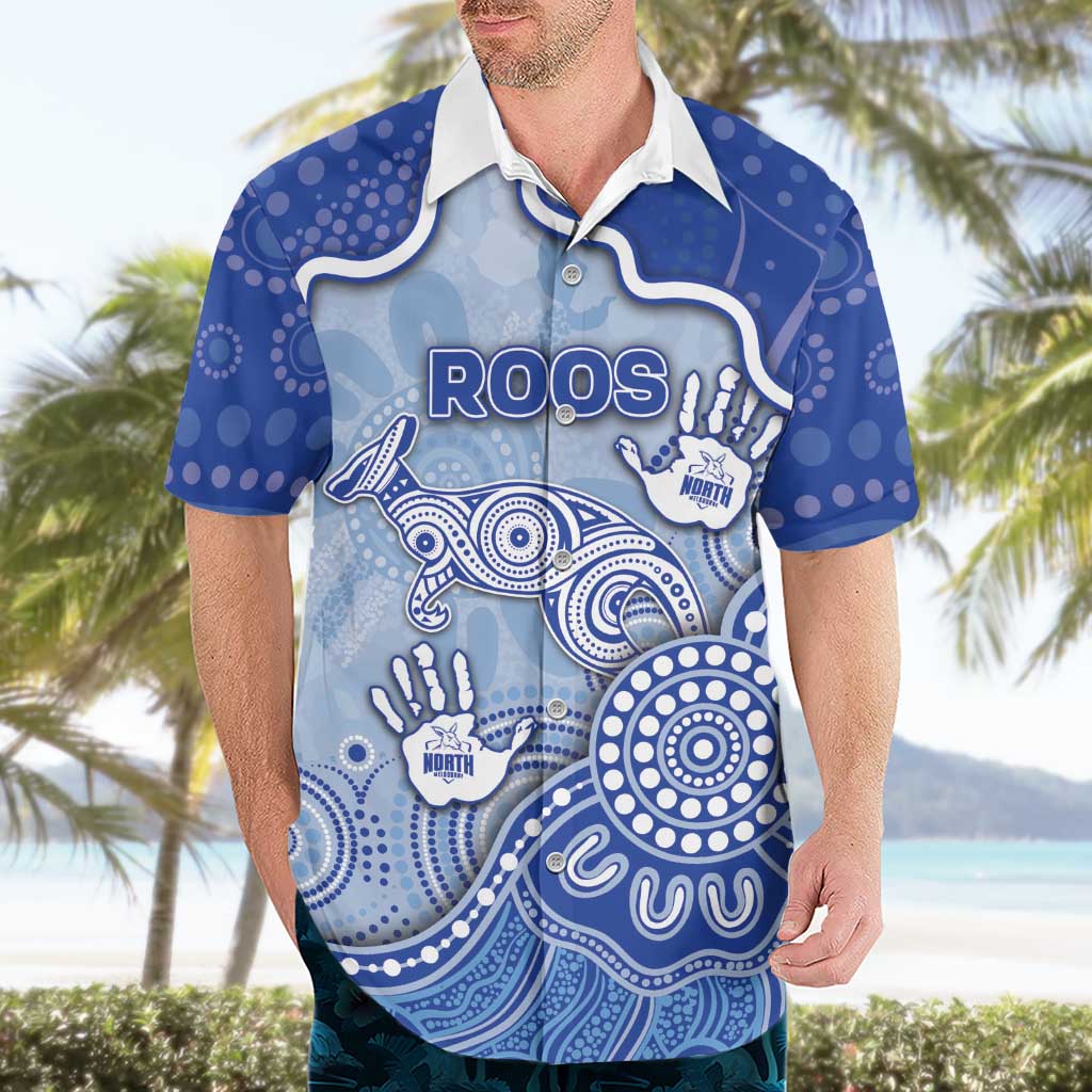 Custom Roos Football Hawaiian Shirt Aboriginal Dot Art Pattern