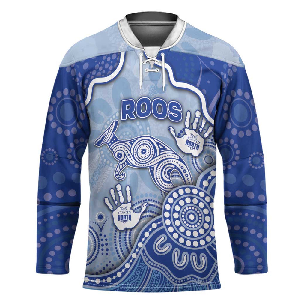 Custom Roos Football Hockey Jersey Aboriginal Dot Art Pattern