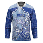 Custom Roos Football Hockey Jersey Aboriginal Dot Art Pattern
