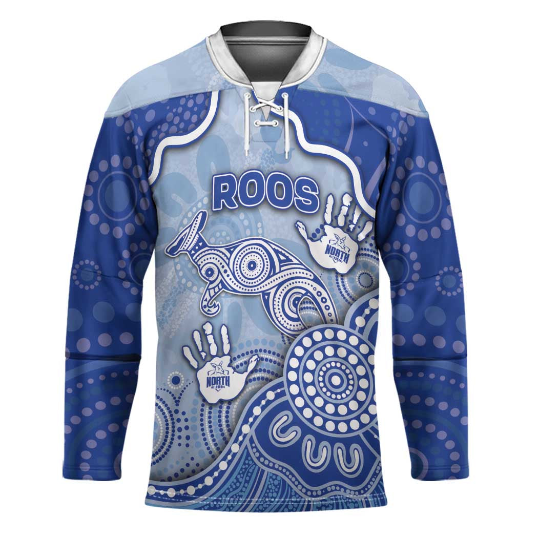 Custom Roos Football Hockey Jersey Aboriginal Dot Art Pattern