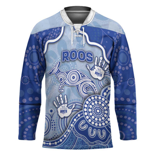 Custom Roos Football Hockey Jersey Aboriginal Dot Art Pattern