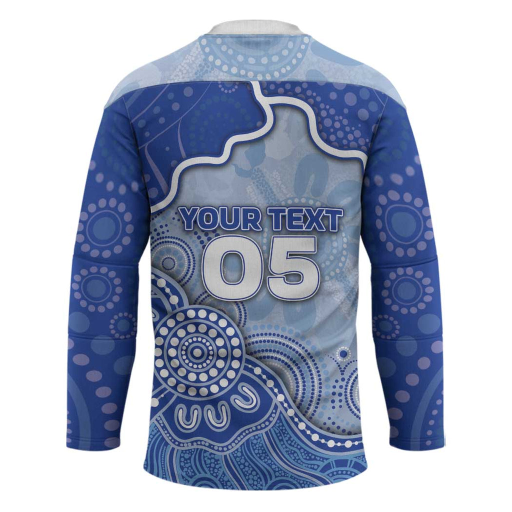 Custom Roos Football Hockey Jersey Aboriginal Dot Art Pattern