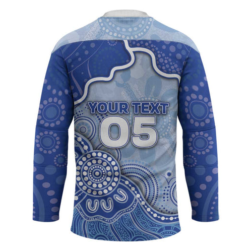 Custom Roos Football Hockey Jersey Aboriginal Dot Art Pattern