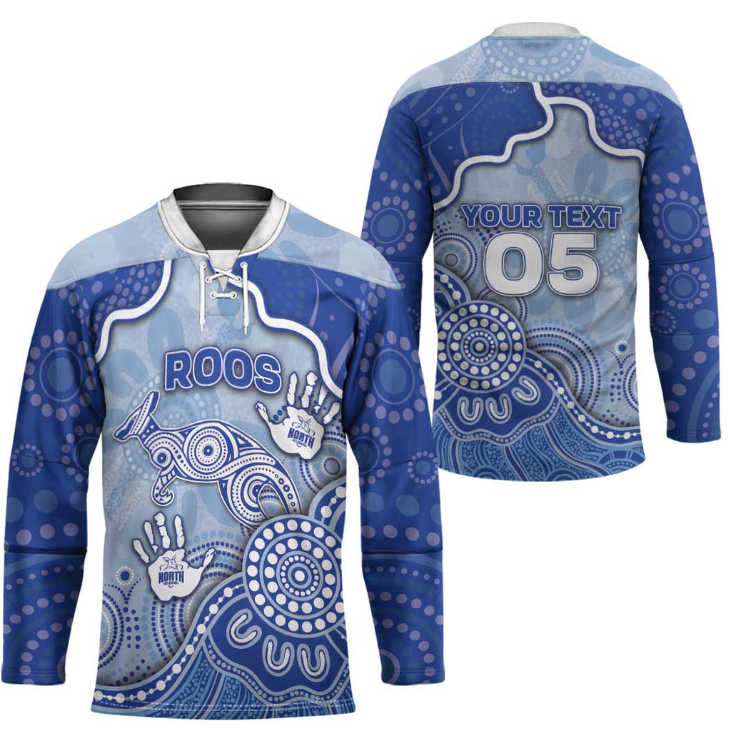Custom Roos Football Hockey Jersey Aboriginal Dot Art Pattern