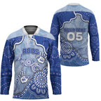 Custom Roos Football Hockey Jersey Aboriginal Dot Art Pattern