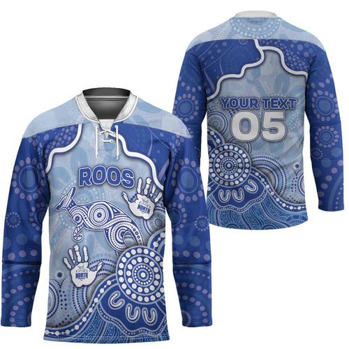 Custom Roos Football Hockey Jersey Aboriginal Dot Art Pattern