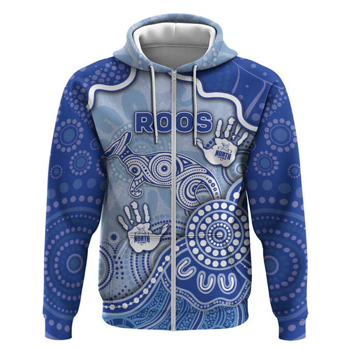 Custom Roos Football Hoodie Aboriginal Dot Art Pattern