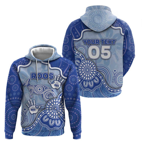 Custom Roos Football Hoodie Aboriginal Dot Art Pattern