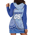 Custom Roos Football Hoodie Dress Aboriginal Dot Art Pattern