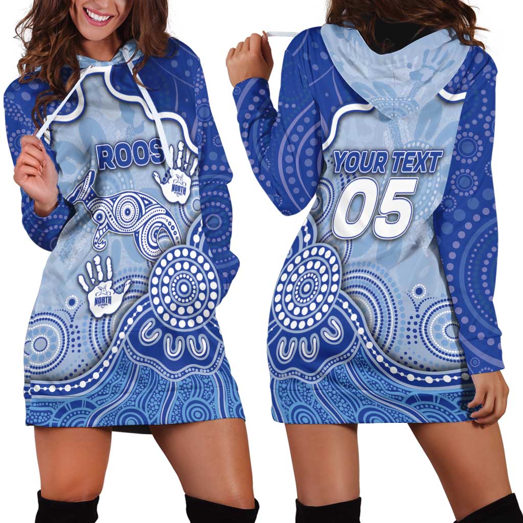 Custom Roos Football Hoodie Dress Aboriginal Dot Art Pattern