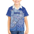 Custom Roos Football Kid Hawaiian Shirt Aboriginal Dot Art Pattern