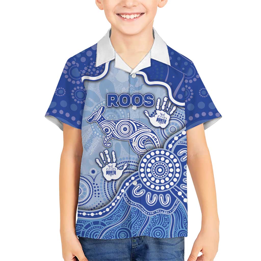 Custom Roos Football Kid Hawaiian Shirt Aboriginal Dot Art Pattern