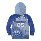 Custom Roos Football Kid Hoodie Aboriginal Dot Art Pattern