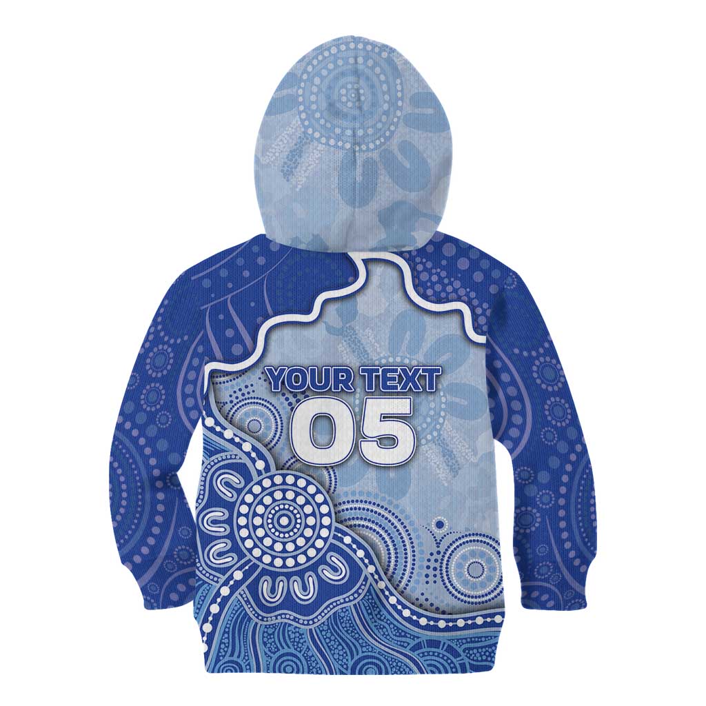 Custom Roos Football Kid Hoodie Aboriginal Dot Art Pattern