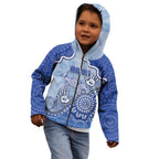 Custom Roos Football Kid Hoodie Aboriginal Dot Art Pattern