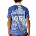 Custom Roos Football Kid Polo Shirt Aboriginal Dot Art Pattern