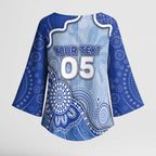 Custom Roos Football Kimono Sleeve Blouse Aboriginal Dot Art Pattern