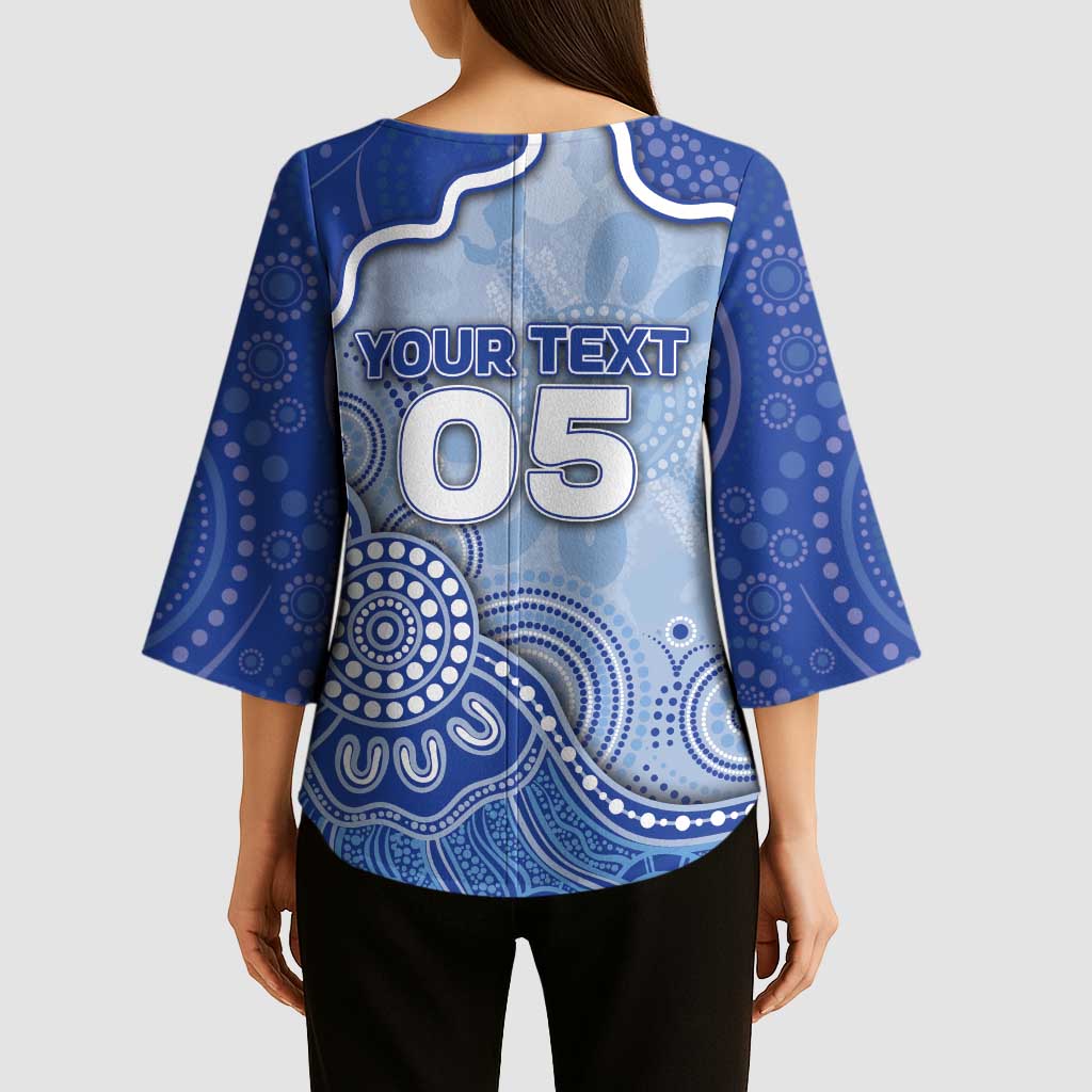 Custom Roos Football Kimono Sleeve Blouse Aboriginal Dot Art Pattern