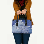 Roos Football Leather Bag Aboriginal Dot Art Pattern