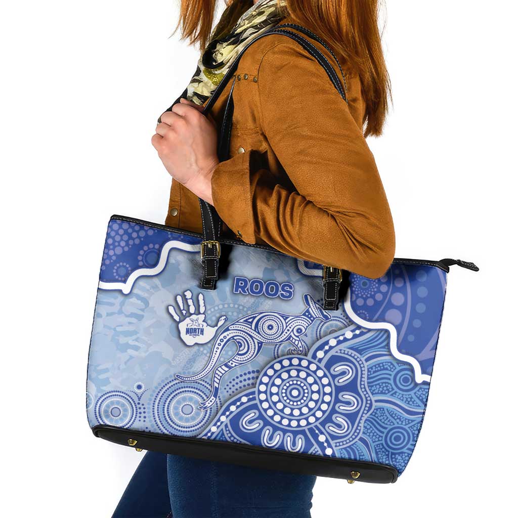 Roos Football Leather Tote Bag Aboriginal Dot Art Pattern