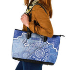 Roos Football Leather Tote Bag Aboriginal Dot Art Pattern