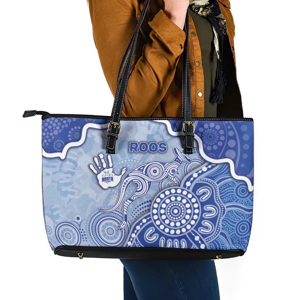Roos Football Leather Tote Bag Aboriginal Dot Art Pattern