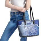 Roos Football Leather Tote Bag Aboriginal Dot Art Pattern