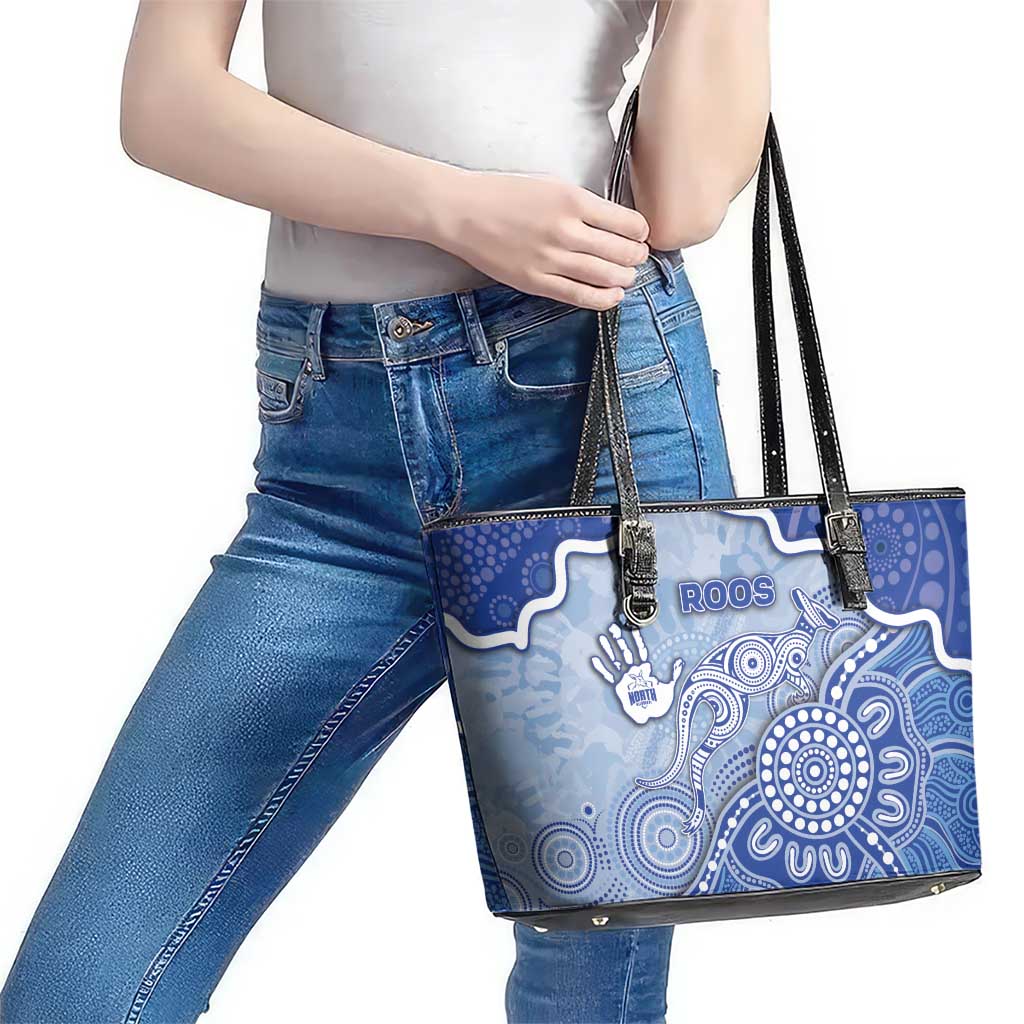Roos Football Leather Tote Bag Aboriginal Dot Art Pattern