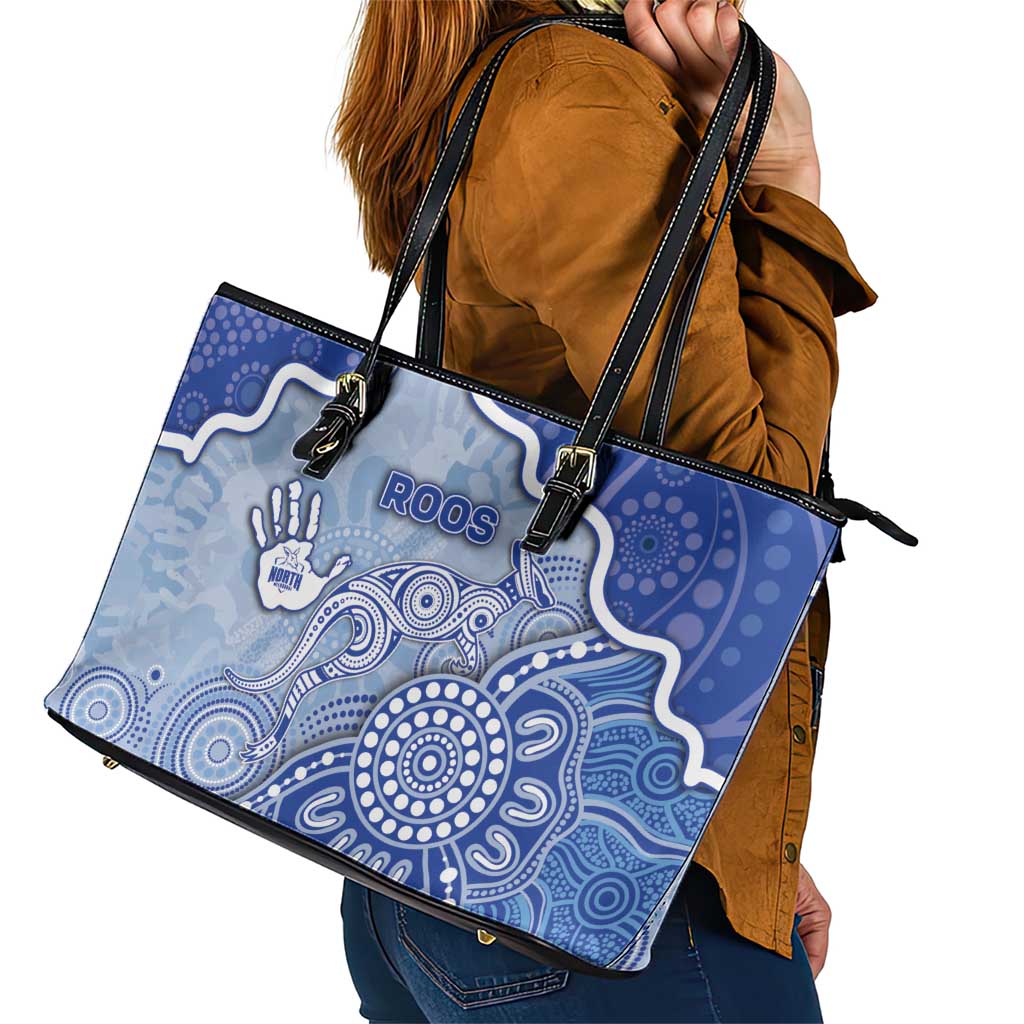 Roos Football Leather Tote Bag Aboriginal Dot Art Pattern