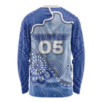 Custom Roos Football Long Sleeve Shirt Aboriginal Dot Art Pattern