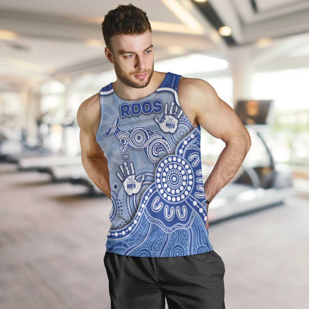 Custom Roos Football Men Tank Top Aboriginal Dot Art Pattern