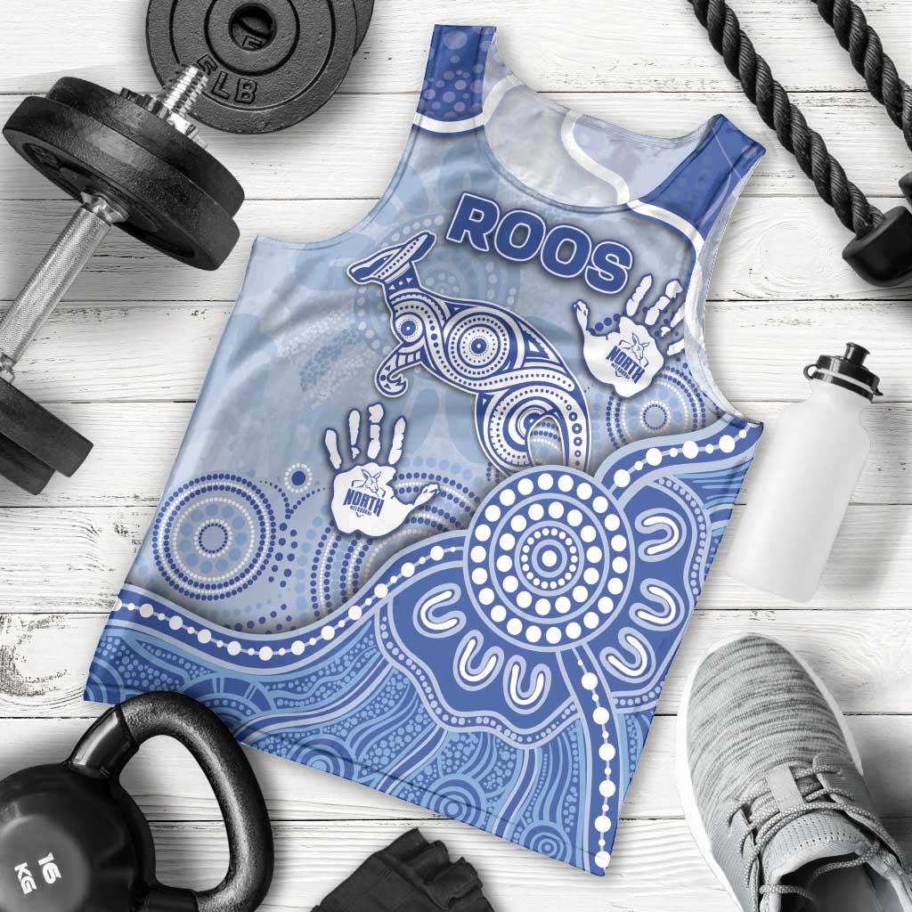 Custom Roos Football Men Tank Top Aboriginal Dot Art Pattern