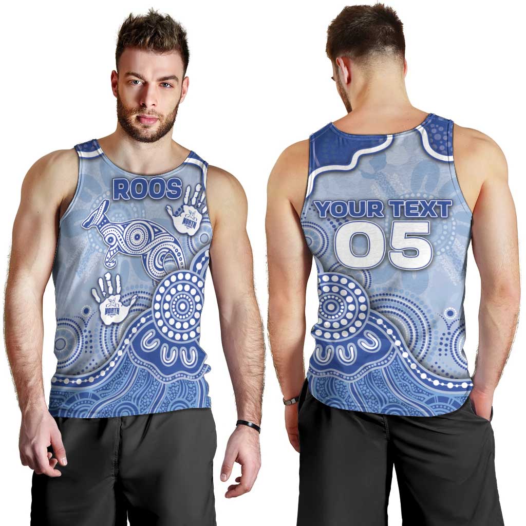 Custom Roos Football Men Tank Top Aboriginal Dot Art Pattern