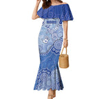 Custom Roos Football Mermaid Dress Aboriginal Dot Art Pattern