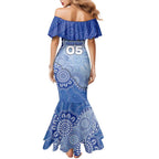 Custom Roos Football Mermaid Dress Aboriginal Dot Art Pattern