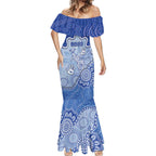 Custom Roos Football Mermaid Dress Aboriginal Dot Art Pattern