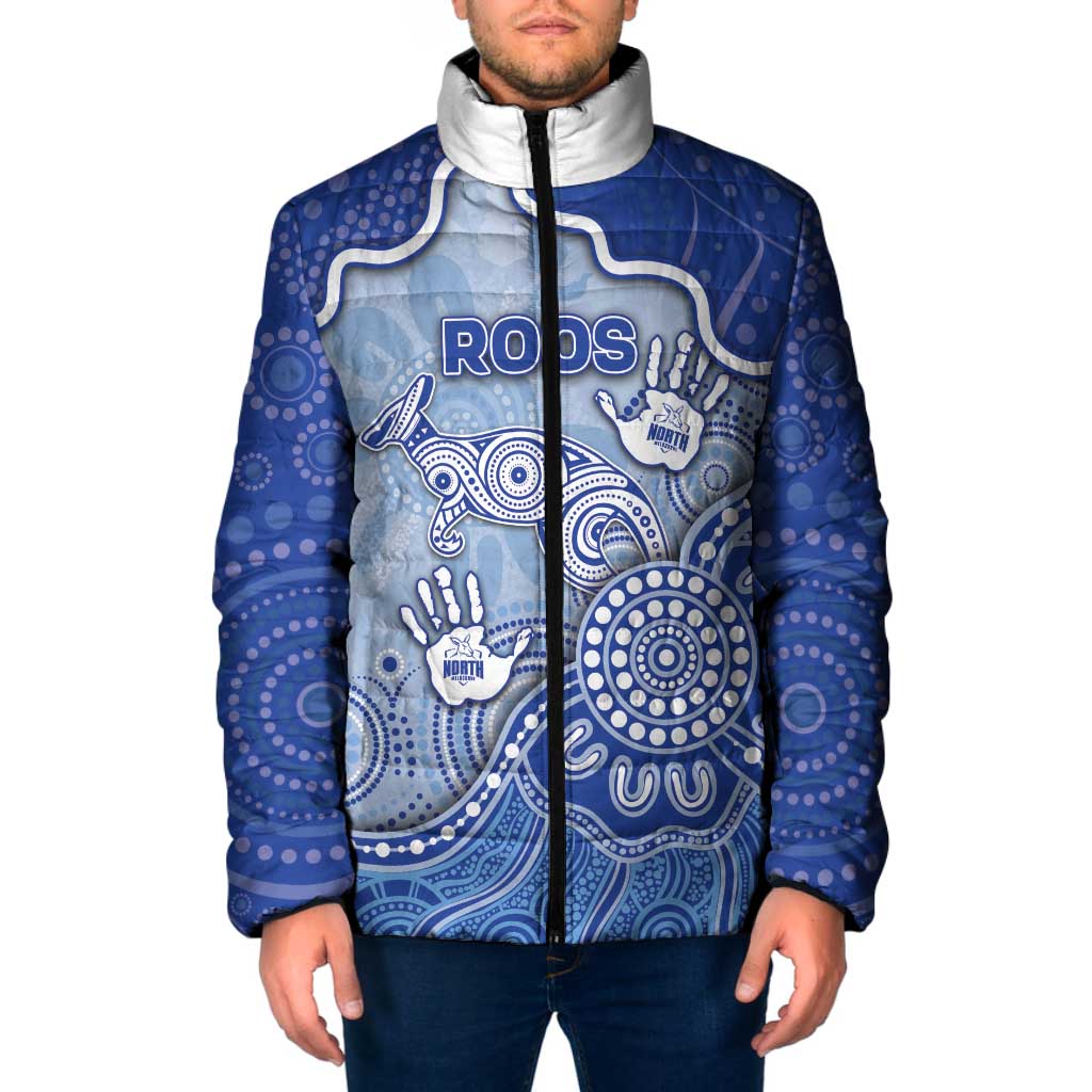 Custom Roos Football Padded Jacket Aboriginal Dot Art Pattern