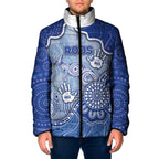 Custom Roos Football Padded Jacket Aboriginal Dot Art Pattern