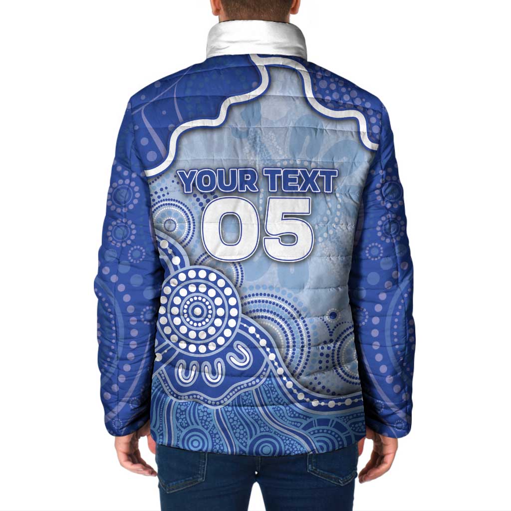 Custom Roos Football Padded Jacket Aboriginal Dot Art Pattern