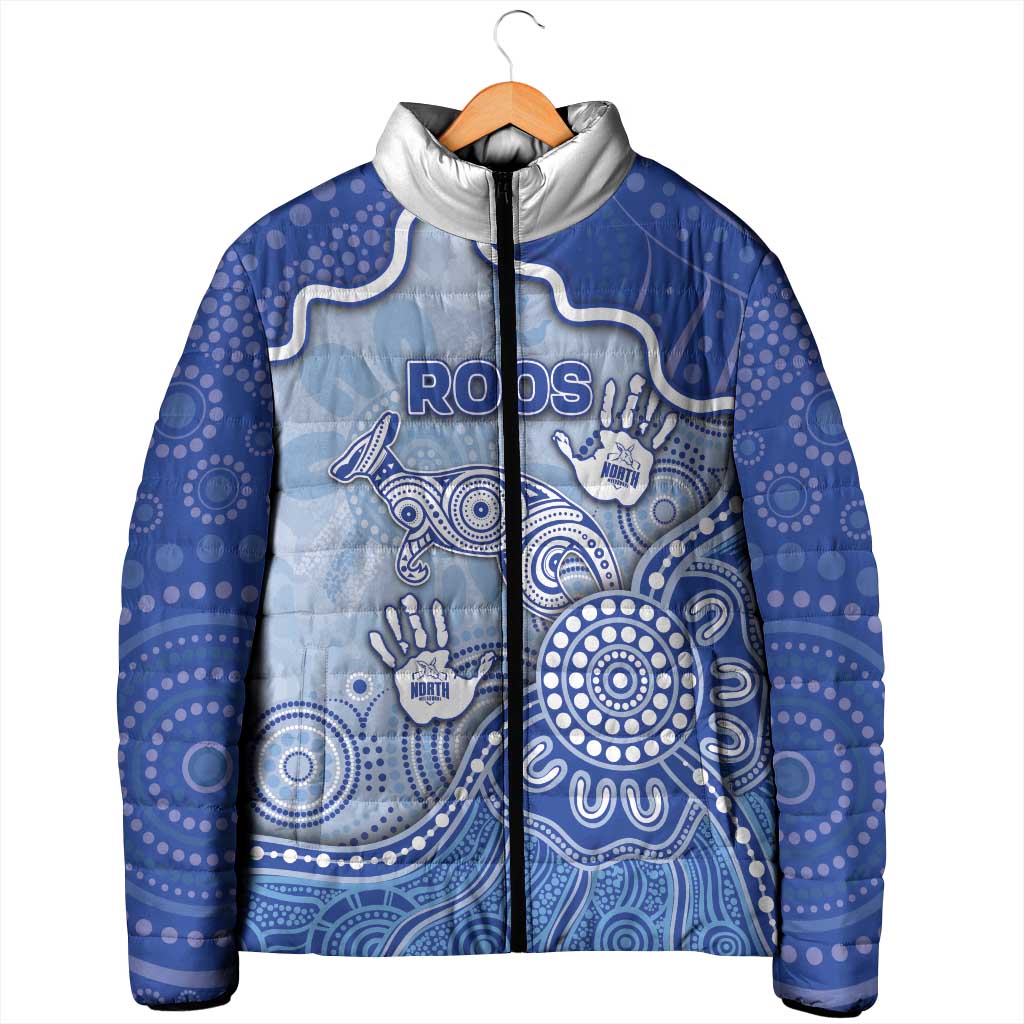Custom Roos Football Padded Jacket Aboriginal Dot Art Pattern