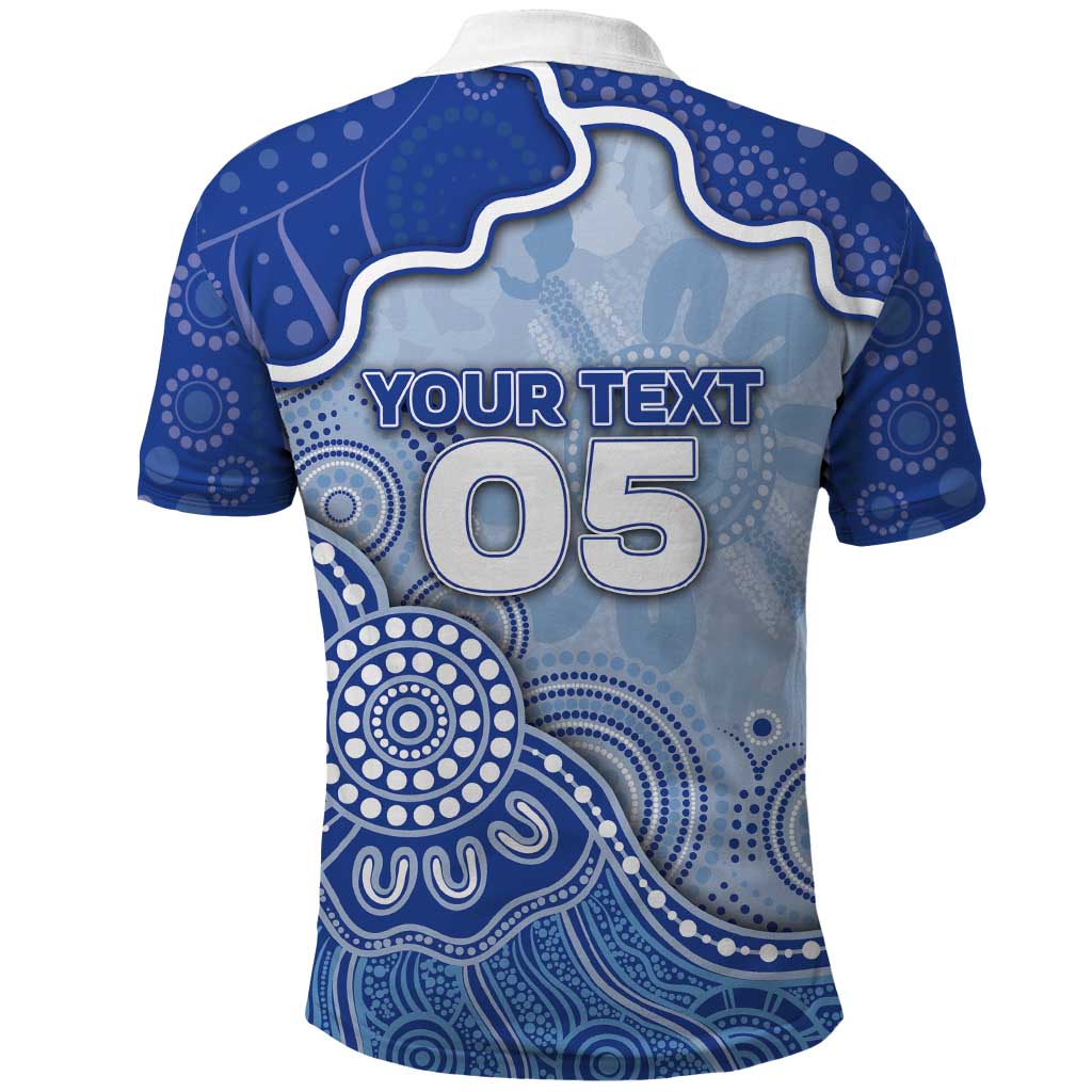 Custom Roos Football Polo Shirt Aboriginal Dot Art Pattern